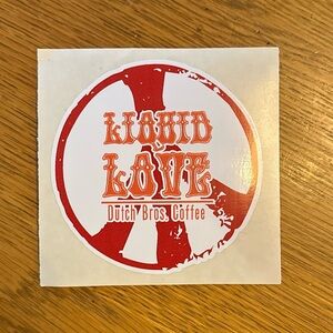 Dutch Bros Liquid Love Sticker - Bold Red and White